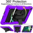 thumbnail image 4 of iPad PRO 9.7 InchiPad 6th 5th Air 2nd [ Pro 9.7 6/5 Air 2 ] Gen A1893 A1822 A1474 A1475 A1476 A1566 A1673 A1674 Full-Body Protective Shock Proof Cover with Shoulder Strap - Purple, 4 of 7