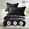 thumbnail image 4 of 3 Sided Zipper Duvet Cover Set Easy to Use Home & Hotel Soft Microfiber 3 PCS 1-Duvet Cover & 2- Pillow Sham No Comfoter California King_90 X 104 Inch, 4 of 6