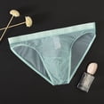 thumbnail image 6 of sunsanly Men Seamless Ice Silk Briefs Low-rise Ultra-Thin See-through Panties Solid Color Quick Drying Underwear, 6 of 8