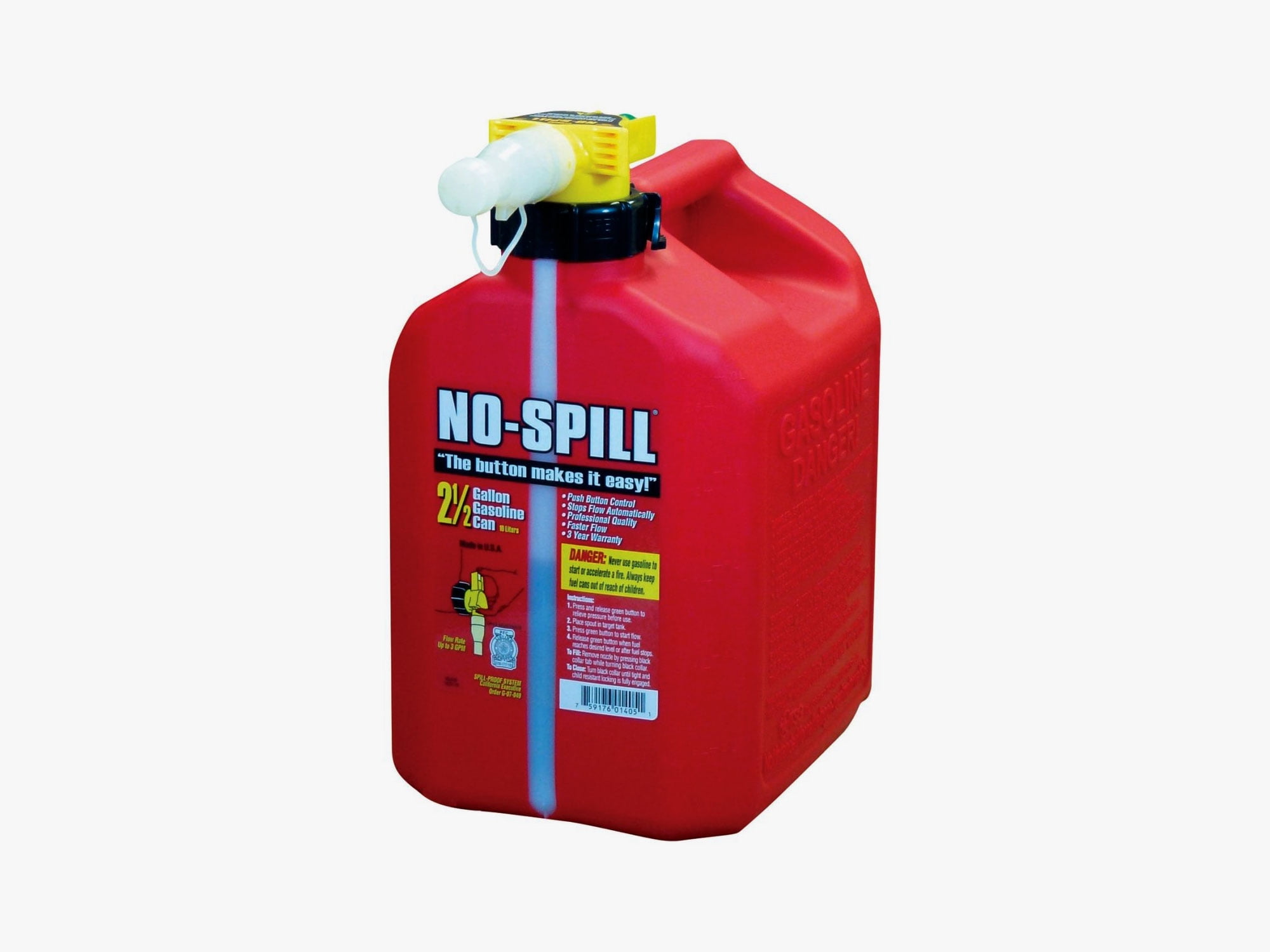(1) NoSpill Gas Can 2.5 gallon EPA Approved