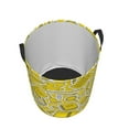 thumbnail image 3 of LNWH Laundry Basket, Geometric Yellow Background Pattern Foldable Laundry Hamper with Handles Waterproof, Small, 3 of 8