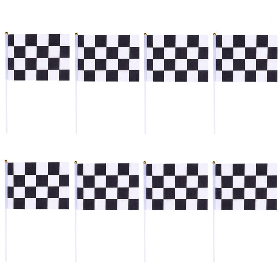 DINHEAROM 24Pcs Checkered Flags Made of Durable Polyester Lightweight for Auto Racing Decoration