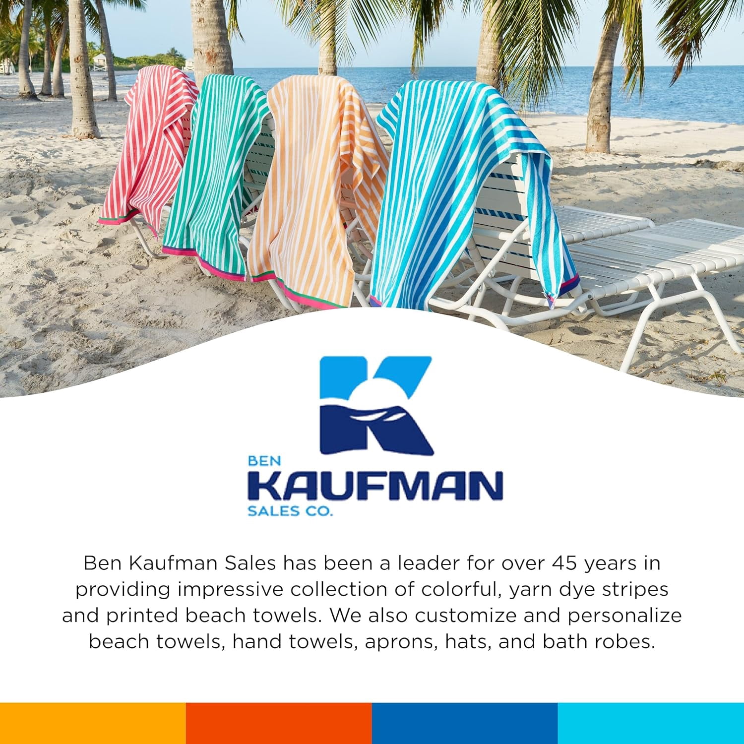 Kaufman 4 Pack Racing Stripe Velour Beach Towel 32x62