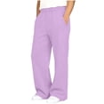 thumbnail image 5 of IFNWSV Boys Sweatpants Solid Fleece Lined Thermal Elastic Waist Side Pocket Casual Joggers Winter Long Pants Purple 9-10 Years, 5 of 7