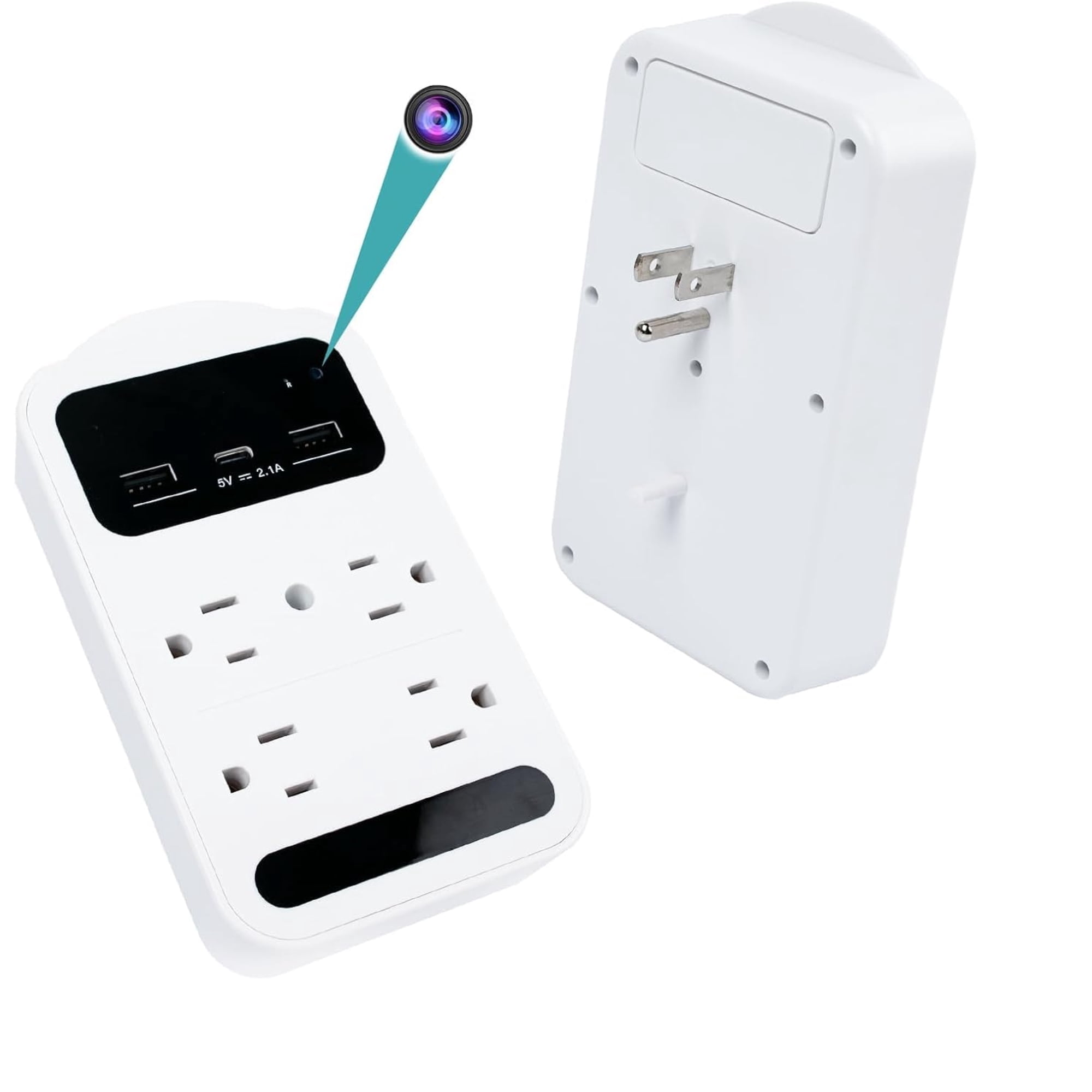 AX NANNY CAM 4K Wall Outlet Camera with Night Vision (White)