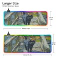 thumbnail image 3 of Oil Painting Of A Cat RGB Gaming Mouse Pad Large Keyboard Mat Rubber Base 13 Light Modes, 3 of 6