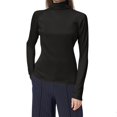 thumbnail image 1 of Women's Solid Color Casual Stretch Slim Fit Base Top For Everyday Wear, 1 of 3