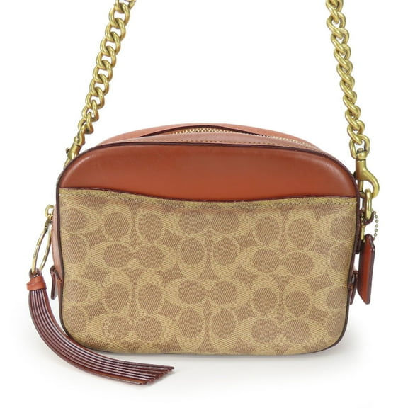 Pre-Owned Coach Shoulder Bag Camera 31208 Signature Leather Brown Women's COACH (Good)