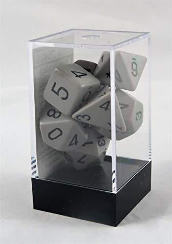 Dark Gray with Black Numbers Polyhedral 7-Die Opaque Chessex Dice Set 