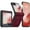 Red, variant on Dteck for Samsung Galaxy Z Flip 6 Case with Built-in Screen Protector, Hinge Protection, Ultra Thin PU Leather Matte PC Shockproof Phone Cover for Samsung Z Flip 6 5G,Black