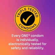 ONE Pleasure Dome Lubricated Latex Condoms + Silver Pocket Case, 24 Count