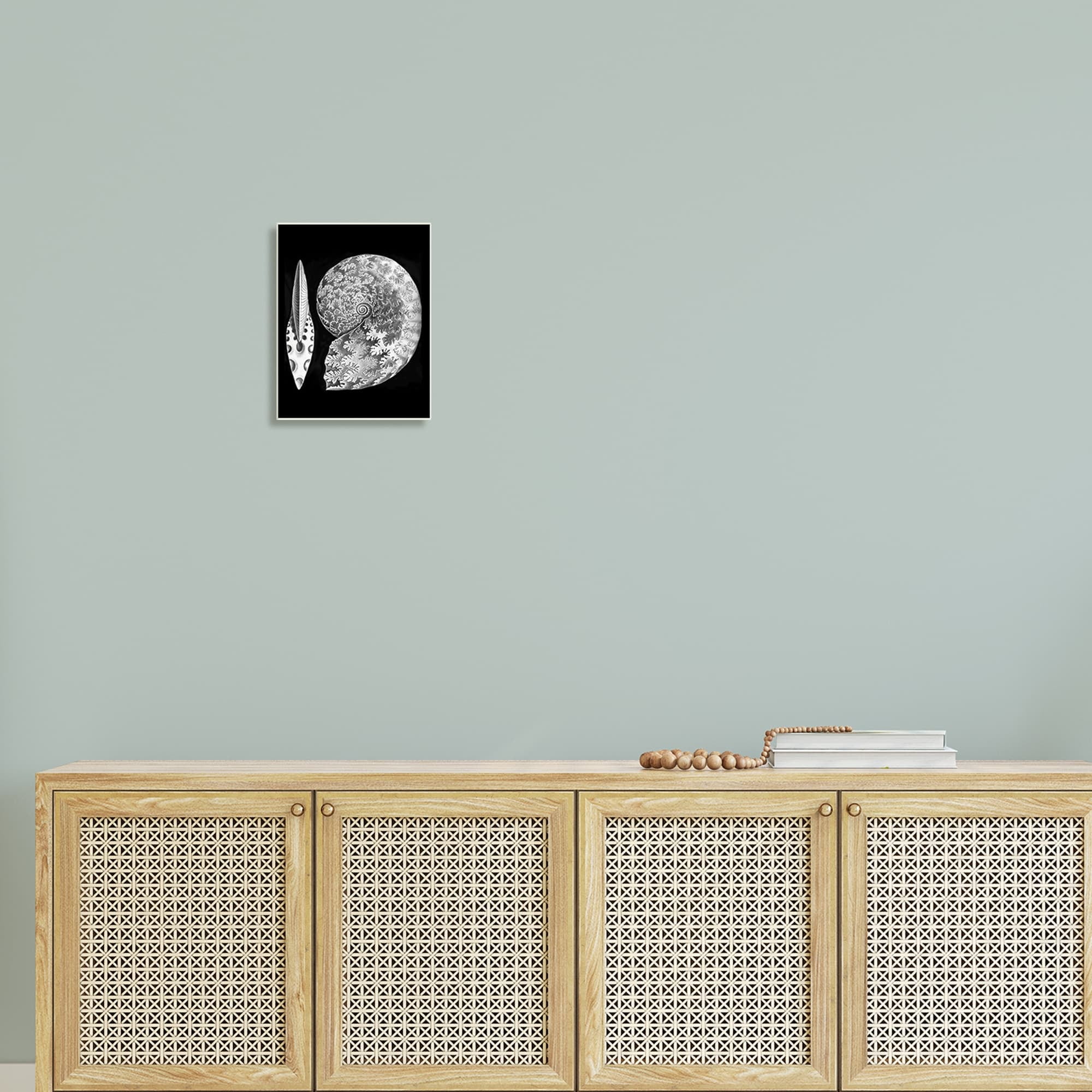 Stupell Industries Detailed Patterned Nautilus Spiral Seashell Modern Design Graphic Art Unframed Art Print Wall Art, Design by Graffitee Studios