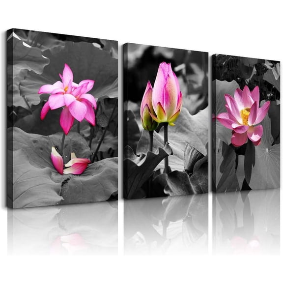 Canvas Wall Art for living room bathroom Wall Decor for bedroom kitchen artwork Canvas Prints green plant flowers painting 12" x 16" 3 Pieces Modern framed office Home decorations family picture