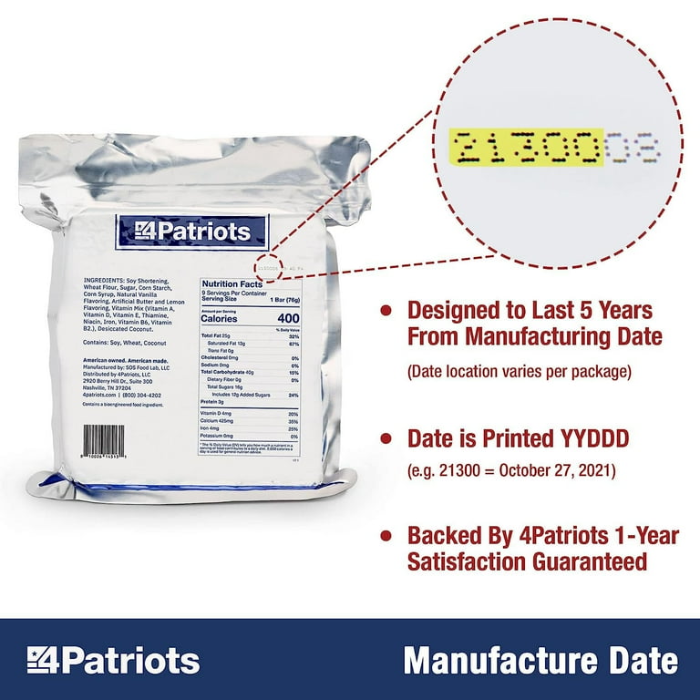 Unknown Emergency Food Kits, 3-Day Supply, 4Patriots Survival Food