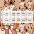 thumbnail image 3 of Leey-World Toddler Halloween Pjs Girls Satin Pajamas Set Button Down Silk 2 Piece Pj Sets Ruffle Short Sleeve Sleepwear, 3 of 5