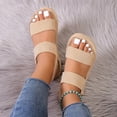 thumbnail image 6 of Sandals For Women Slingback Ankle Strap Platform Sandals Lightweight Casual Outdoor Beach Summer Walking Shoes,Beige,42, 6 of 9