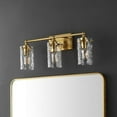 thumbnail image 4 of SAFAVIEH Johari 3-Light LED Gold Iron Wall Sconce with Clear Shade, 4 of 7