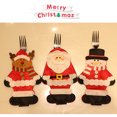 thumbnail image 3 of Kearding Bolsa de cubiertos de bolsillo de Navidad Muñeco de nieve Papá Noel Bolsas de soporte de vajilla encantadoras Accesorios de de Alce, 3 of 6