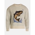 thumbnail image 5 of No Boundaries Fish Intarsia Graphic Sweater, Men's Sizes XS-4XLT, 5 of 5