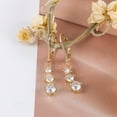 thumbnail image 6 of Lancharmed Women's Earrings White Zirconium Dangle 14K Gold Plated Earring Gifts for Women, 6 of 7