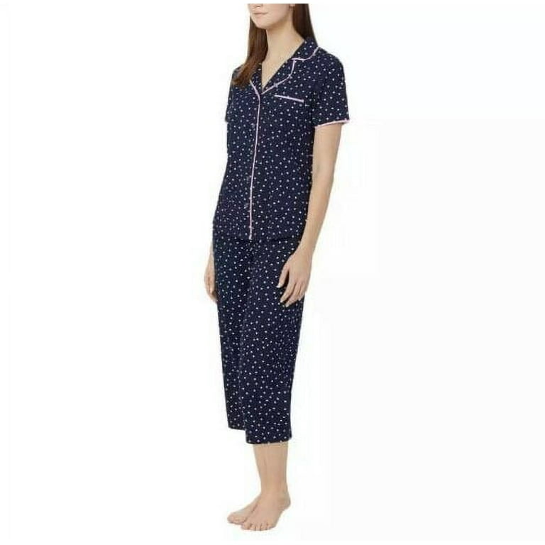 Jane and Bleecker Ladies Capri Pajama Set Navy Size Medium Walmart