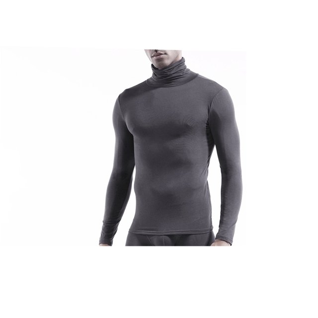 Minnieouse Ropa interior térmica masculina Compresión de mantenimiento del calor Ropa cómoda Mangas Camisa informal ajustada transpirable Ropa interior Gris SG