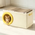 Ukmk Large Cat Houses,Foldable Cat Bed Cave with Scratch Padfor,All ...