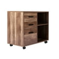 thumbnail image 3 of Accent Chest Drawer Office Storage Cabinet-Color:Walnut,Size:3 Drawer with 2 Shelf, 3 of 7