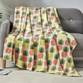 thumbnail image 4 of Elegant Comfort Lightweight Printed Throw Blanket- All Season, Soft, Cozy and Plush- Decorative Throw Blankets, Perfect for Lounging, 50 x 70 inches, Tropical Pineapple, Throw Blanket, 4 of 6