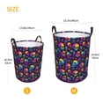 thumbnail image 3 of Fotbe mushroom rainbow color Skull Cesto de Ropa con Asas, Cesto Impermeable de Gran Capacidad, Bolsa de Lavado para Dormitorio, Cesto de Ropa con Ruedas y Asas-Small, 3 of 6