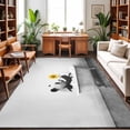 Panda Bathtub 4x6ft Non Slip Area Rug Vintage Black White Panda Bathing ...