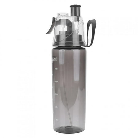 Plastic Water Bottle, 600ML Wide Mouth Portable Spray-Head Anti-Leak