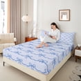 thumbnail image 4 of Homewish Cute Bowtie Twin Sheet Sets 3pcs for Kids Children Girls,Black Blue Twin Fitted Sheet Microfiber,Dreamy Princess Breathable Flat Sheet,Breathable Home Decor, 4 of 7