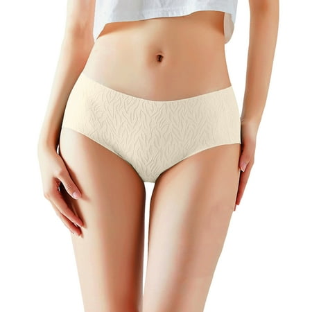 Xiaoxatg Women s Panties Women Underwear Ice Silk Mid Waist Underwear Jacquard Breathable Briefs Underwear for Women Firm