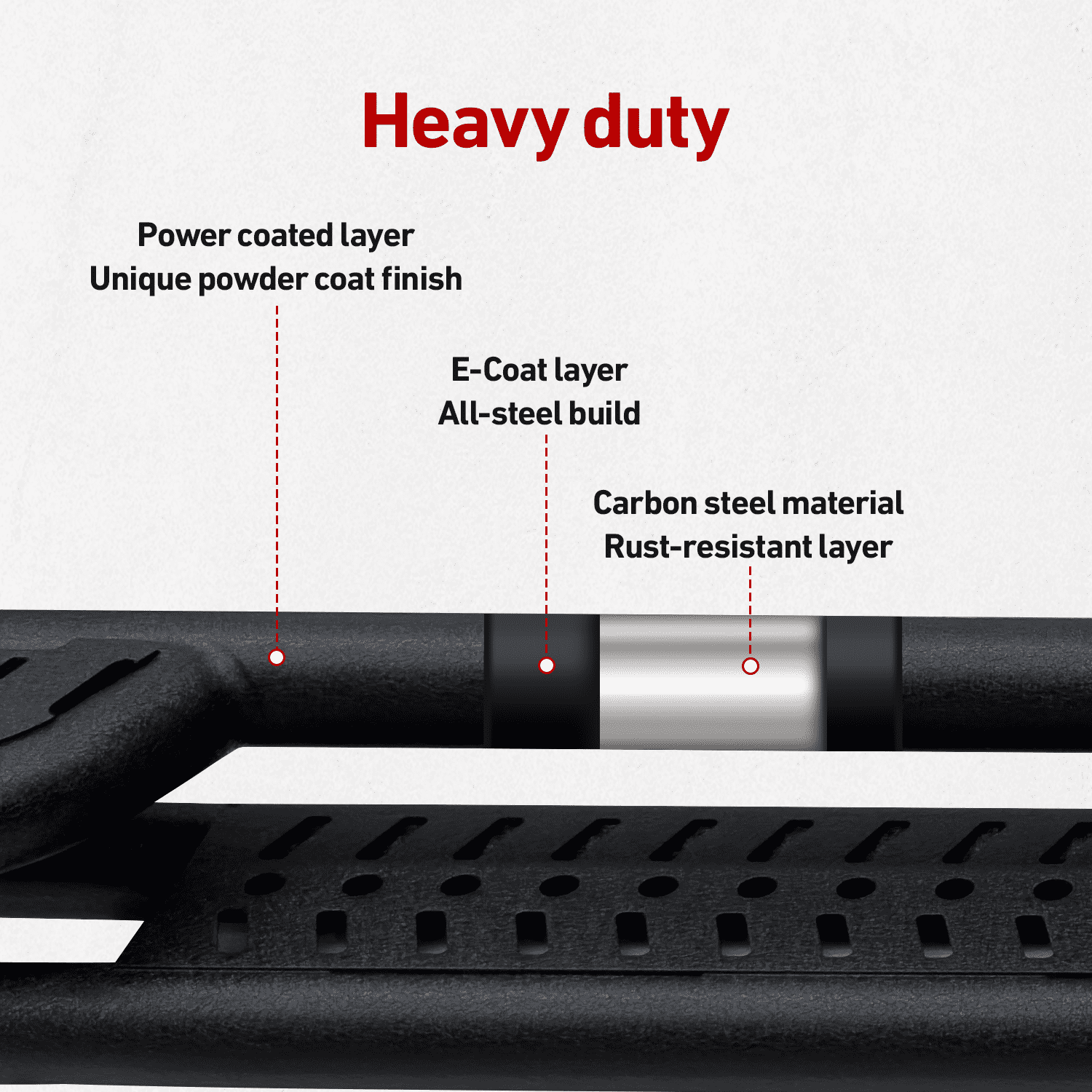 Vijay Running Boards Compatible with 2019-2020-2021-2022-2023-2024-2025-2026 Chevrolet Silverado 2500HD/3500HD Extended Cab A Pair Bolt-on Side Steps Rails Steel Nerf Bars