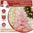 thumbnail image 5 of VEIKOUS 6.5' Christmas Flocked Pine Tree, Pre-Lit Xmas Tree W/250 LED Lights & Foldable Stand for Holiday Decoration, Pink, 5 of 9