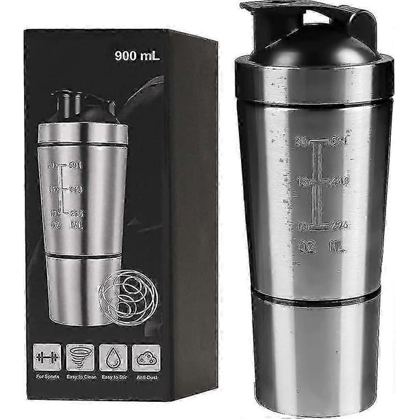 700ml + 200ml Stainless Steel Protein Shaker With Stirring Ball Durable Motion
