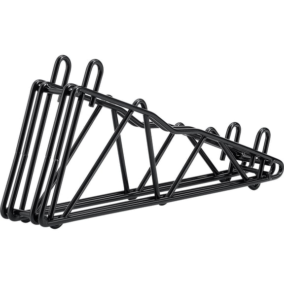 Nexel Black Epoxy Fixed Double Shelf Wall Mount Bracket 14""D