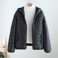 thumbnail image 4 of comerut Fall Winter Women Jacket Thick Padded Warm Windproof Soft Zipper Closure Loose Cardigan Hooded Long Sleeve Lady Down Coat, 4 of 7
