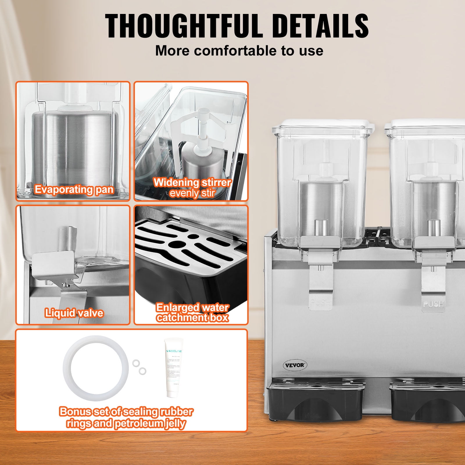 KFFKFF Commercial Beverage Dispenser Cold Juice Ice Drink Dispenser 12L 3 Tanks
