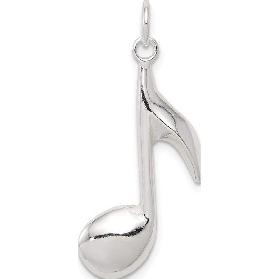 Sterling Silver Music Note Charm (27 X 15) Made In India qc186