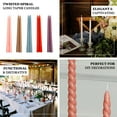 thumbnail image 3 of Efavormart 12-Pack Taper Candles 11" Spiral Long Burn Wick Design Pink - Premium Unscented Wax Dinner Candle Sticks, 3 of 7