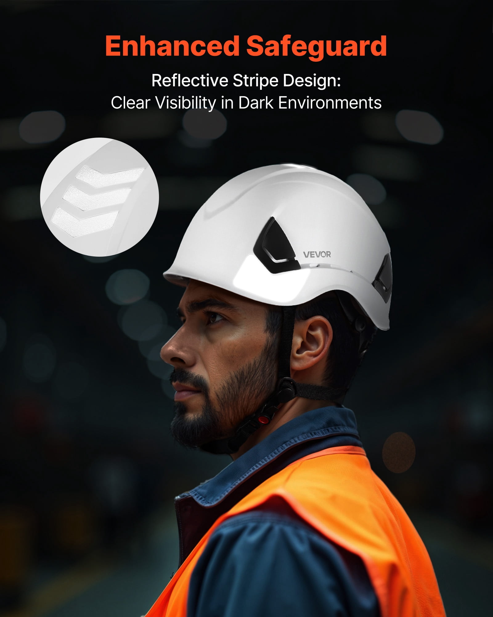 VEVOR Industrial Safety Helmet, ANSI/ISEA Z89.1 Approved ABS Safety Hard Hat with 6-Point Ratchet Suspension, Adjustable Vented Hardhat for Men Women Adults, for Outdoor Indoor Construction Workwear