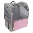 thumbnail image 2 of Mochila transportadora para mascotas, transpirable, para gatos y perros, ideal para senderismo, viajes al aire libre, hasta 7,5 kg, color rosa, 2 of 14