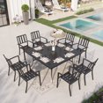 thumbnail image 2 of Sophia & William Metal 60" x 60" Patio Outdoor Square Dining Table for 8, Black, 2 of 6