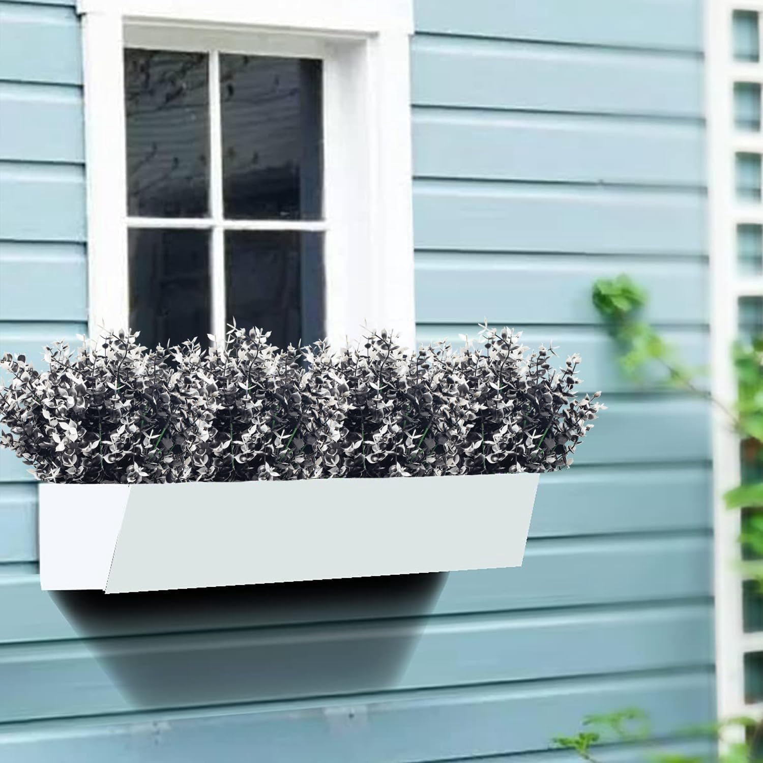 Artificial Flowers Outdoor Fake Flower - 20 Bundles Faux Plastic Outdoors Flowers Plants Greenery Shrubs for Outside Indoor Garden Porch Window Box Decoration(Red)