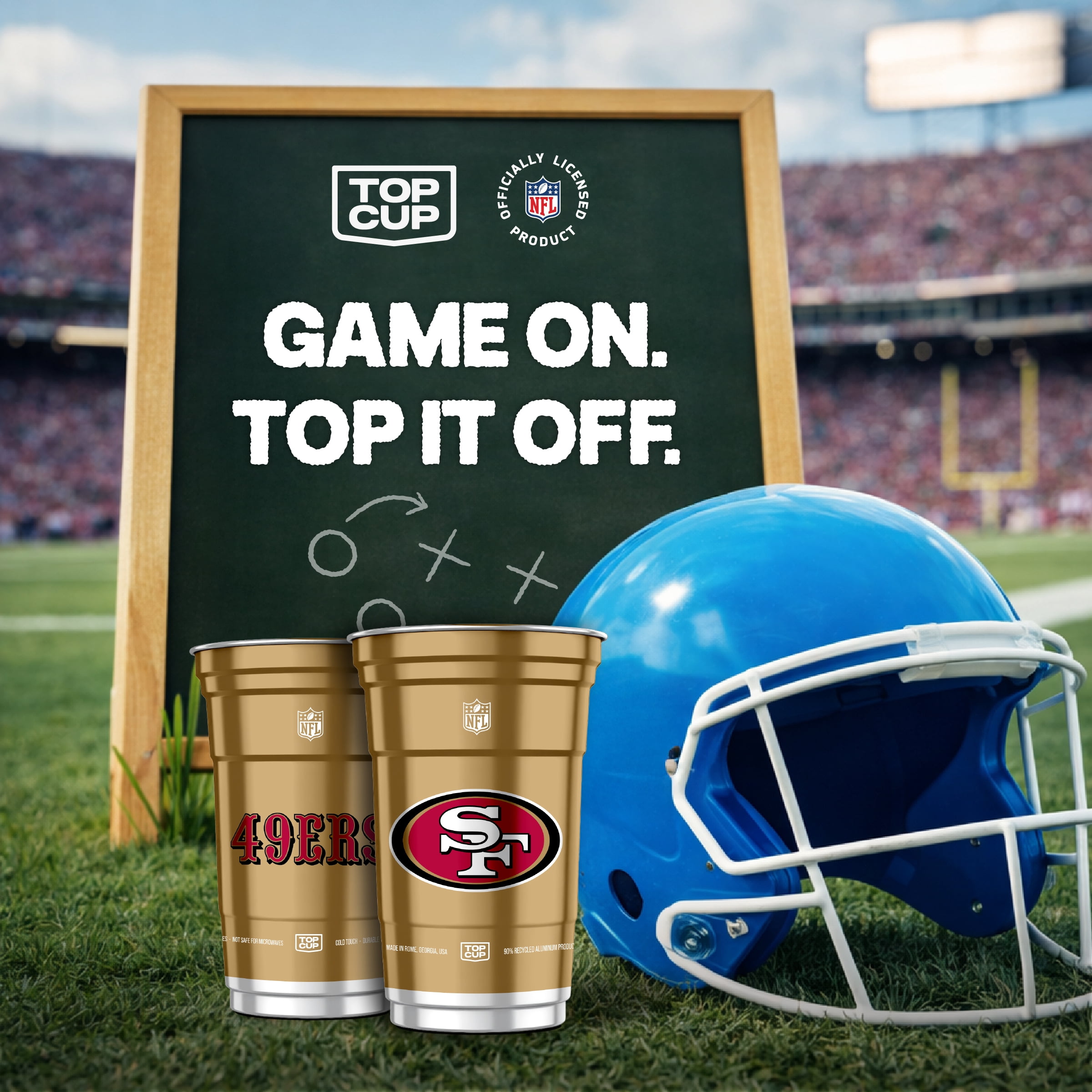 Top Cup NFL San Francisco 49ERS Aluminum Party Cups, 20oz, 10 count