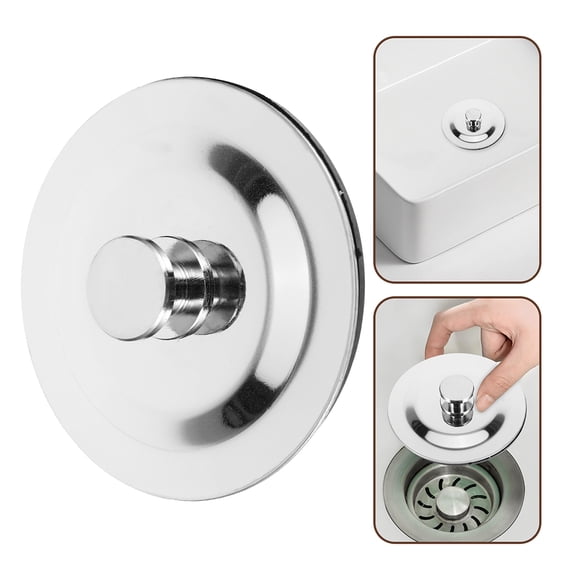 CIMAXIC Bath Tub Stopper Stainless Steel 2Pcs Prevent Clogs
