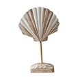 thumbnail image 4 of simhoa Wood Shell Ornament Creative Unique Figurine for Countertop Bookshelf Office White Brown, 4 of 8