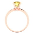thumbnail image 4 of 1.5 ct Round Cut Natural Citrine Solitaire 18K Rose Gold Womens Engagement Ring, 4 of 5